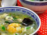 Soupe Chinoise : Poissons, Crevettes, Vermicelles et plein de bonnes choses