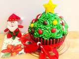 Cupcake géant version sapin de Noël