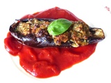 Aubergines farcies aux herbes et parmesan