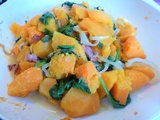 Butternut, lardons et épinards