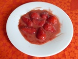 Fraises poêlées à la crème de framboise