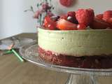 Cheesecake Matcha Fruits Rouges sans cuisson