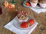 Muffins coeur de fraise et son streusel aux fraises déshydratées