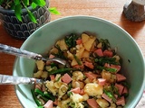 Salade gourmande de pommes de terre, cervelas et haricots verts