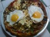 Pizza Maison (Tomates,Jambon, Champignons, Mozzarella, Origan, Oeuf)