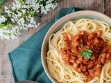 Spaghetti bolognaises au haché de pois-chiches