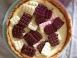 Cheesecake au chocolat blanc et jolies mini-tablettes pour la déco