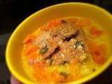 Velouté de légumes au saumon fumé pour le « défi-soupes » : la soupe qui fait peut-être grandir