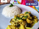 Curry d’aubergines et de poulet, accompagné de son riz (au Companion ou non)