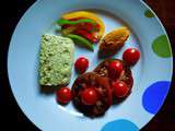 Assiette végétarienne autour d'une terrine aux 2 courgettes