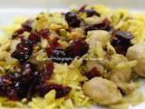 Khoresh iranien aux canneberges (cranberries ou airelles) et son riz presque chelo