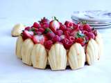 Charlotte aux fraises avec des madeleines