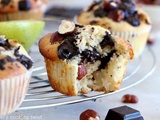 Muffins poires, chocolat, noisettes