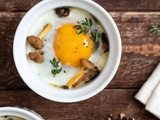 Oeufs cocotte aux chanterelles