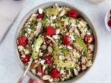 Salade de quinoa, avocat et framboises