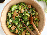 Salade de riz croustillant au tofu (crispy rice salad)