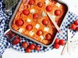 Clafoutis piment, jambon blanc, tomates & fêta