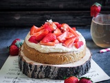 Gâteau sucre de fleur de coco & aux fraises