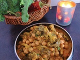 Curry ou cari de brocolis et de légumineuses