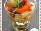 Salade de fruits frais et marjolaine au sirop de romarin