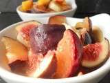 Salade de fruits, figue, prune, nectarine et banane