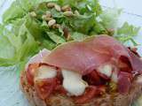 Bruschetta tomate-mozzarella-jambon italien: viva Italia