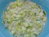 Salade de concombres au yaourt, citron et persil