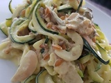 Petit Plat de Tagliatelles de Courgettes crues au Mesclia de Petit Epeautre