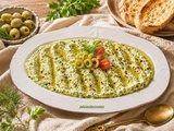 Creamy green olive dip (mediterranean style) ....تغميسة(مقبلة) الزيتون الأخضر