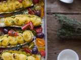 Courgettes farcies à la Polenta aux Olives & Parmesan