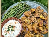 Asperges vertes, pommes de terre et crème de féta