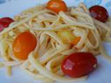 Capellini à l'ail et tomates cerises