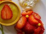 Tarte aux fraises xl et xs, lemon curd-chantilly-gingembre