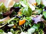 Salade verte, endives, épinards et clémentines