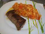 Steack et risotto à la tomate