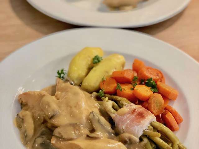 Recettes de Poulet au cidre et Champignons
