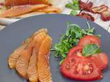 Gravlax de saumon aux tomates confites et basilic
