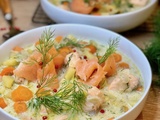 Lohikeitto : soupe au saumon et petits légumes