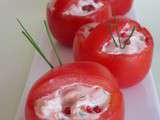 Paniers de tomates aux crevettes