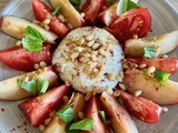 Salade de nectarine et tomate à la mozzarella