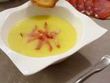 Soupe de chou-fleur, poireaux et pommes de terre – bâtonnets de lomo