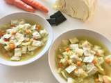 Soupe de ravioles aux petits légumes