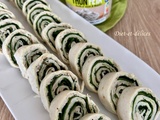 Wraps à la tartinable de thon & feta et jeunes pousses d’épinards
