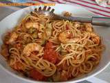 Spaghetti aux crevettes et fenouil