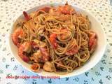 Spaghetti et crevettes au poivre de Sichuan