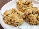 Biscuits au beurre d'arachides, au chocolat et aux raisins ou la décadence pure et dure