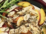 Brie chaud aux nectarines, amandes, sirop d'érable & romarin