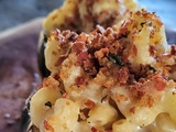 Courge & mac and cheese, crumble au prosciutto