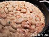 Gnocchis sauce crémeuse aux crevettes, à l'ail et au parmesan