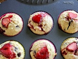 Muffins explosion de fraises & chocolat